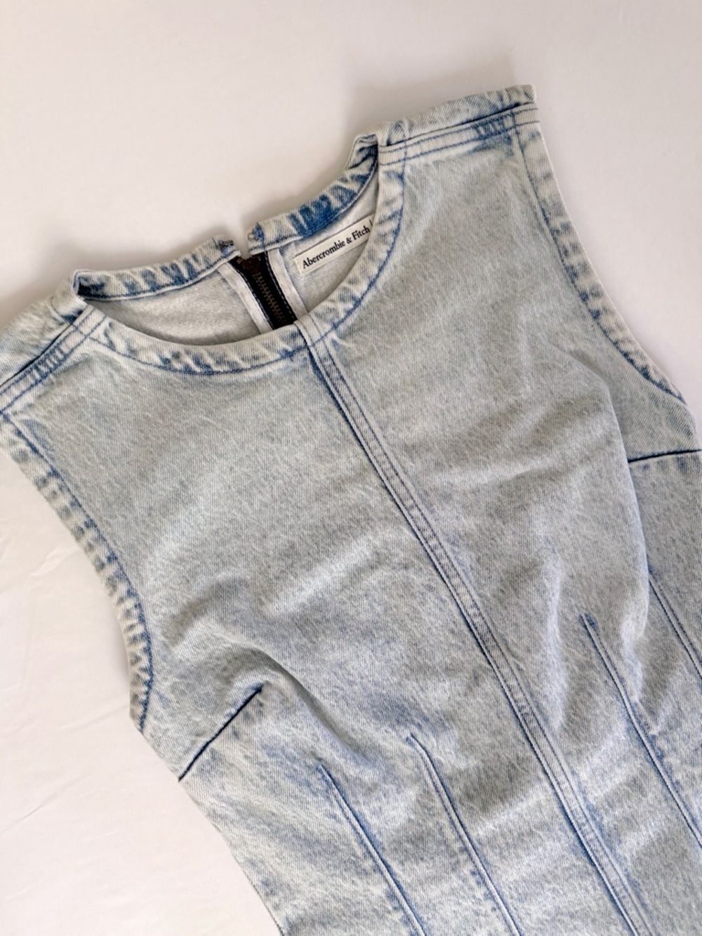 Abercrombie & Fitch Shell Denim Light Wash Mini Dress XS - Picture 5 of 14